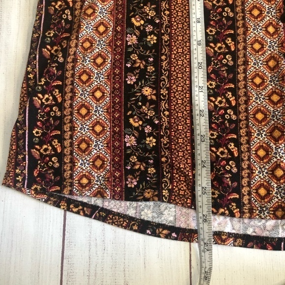 Daytrip Boho Button Down Floral V-Neck Flowy Long Sleeve Top L - Picture 12 of 13